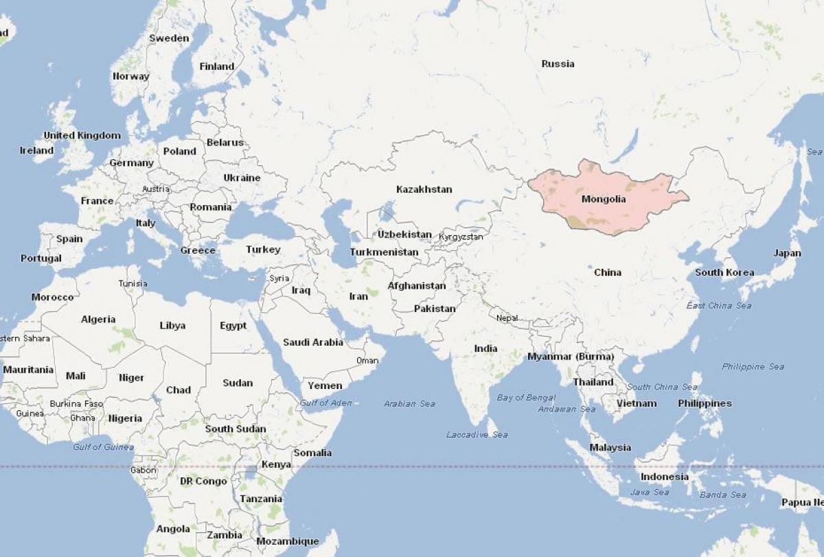 mapa Mongoliji mapu aziji
