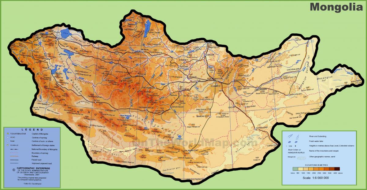 Mongoliji mapu lokacija