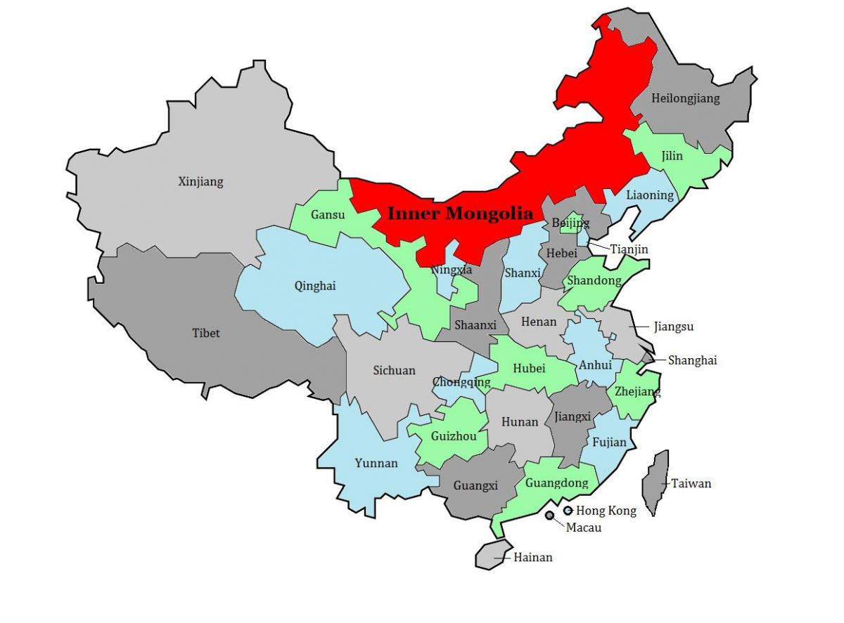 mapa Mongoliji regionu
