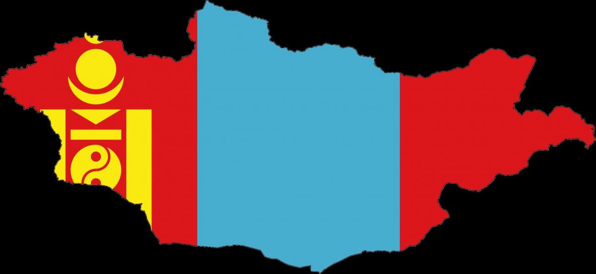 mapa Mongoliji zastavu