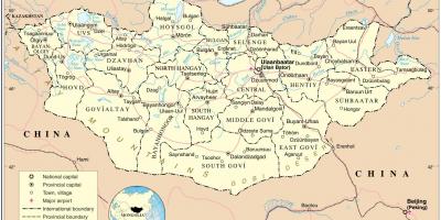 Mongoliji zemlji mapu