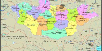 Fizički mapu Mongoliji