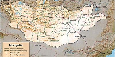 Mongoliji geografska mapu