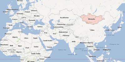 Mapa Mongoliji mapu aziji