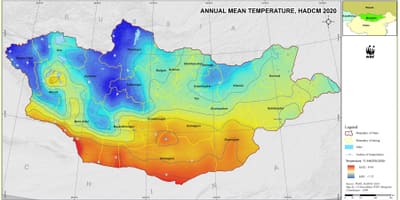 Mapa Mongoliji klime 