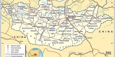 Mongoliji turističke mapu