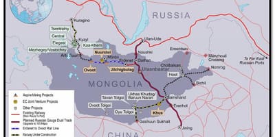 Mongolski željezničke mapu